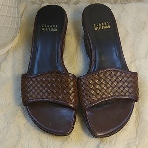 Stuart Weitzman Brown Braided Mules Size 5